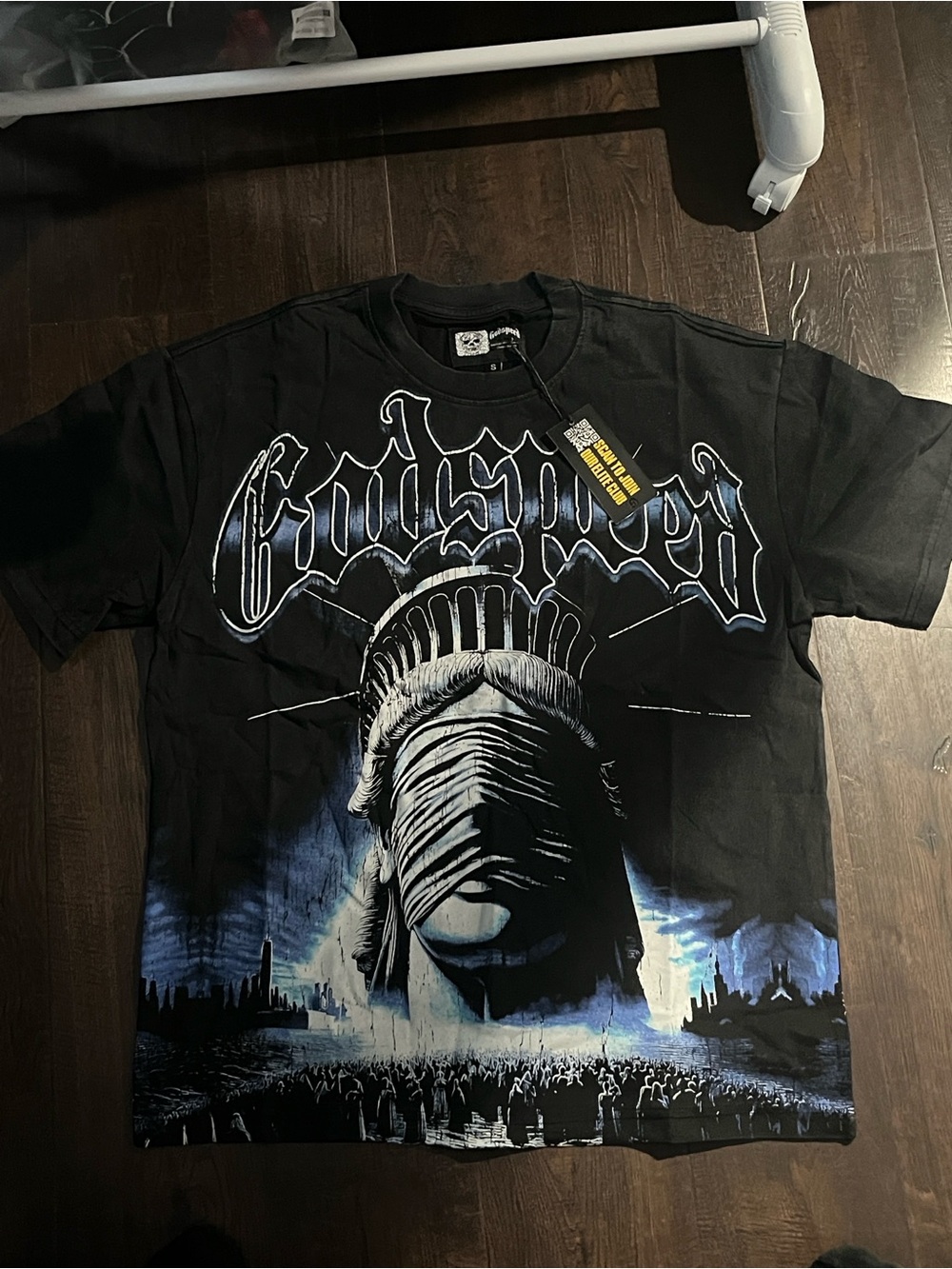 Godspeed Black Graphic Band Tee - Statue of Liberty Print
